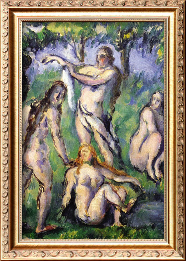 Bathers Detailed - Paul Cezanne Painting